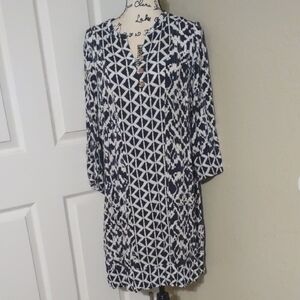 Soft Surroundings Navy and White Patterned Size L